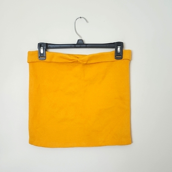 Vintage stretch tube top in marigold yellow, midweight summer top - Picture 1 of 4